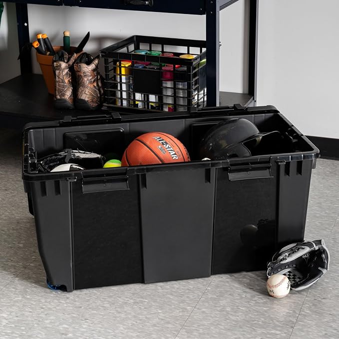IRIS USA 32 Gallon Heavy Duty Rolling Storage Bin - Image 2