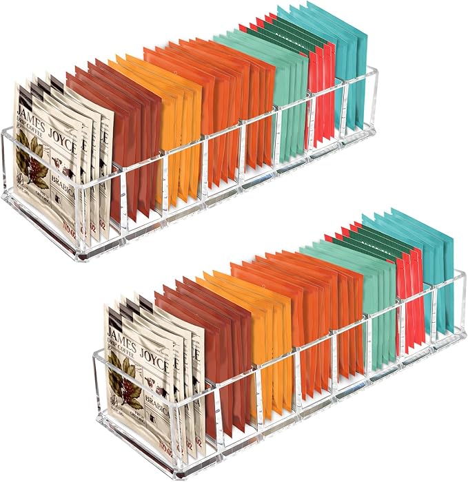Tasybox Tea Bag Organizer, Tea Holder, Tea Organizers and Storage, 2 Pack | by Tasybox