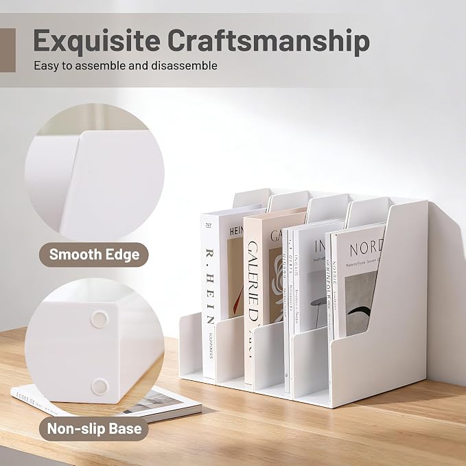 CiWiVOKi Vertical Magazine File Holder, 4 Pack, Notebooks and Paperwork - Image 3