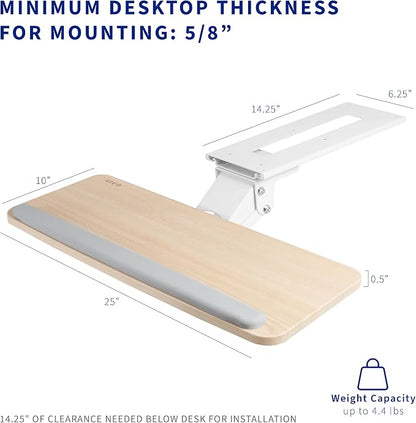 VIVO Adjustable Computer Keyboard and Mouse Platform Tray Ergonomic Under Table - Image 5