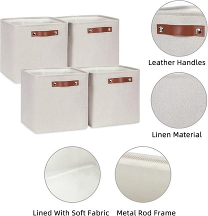 HNZIGE Cube Storage Baskets, Linen Storage Baskets - Image 4