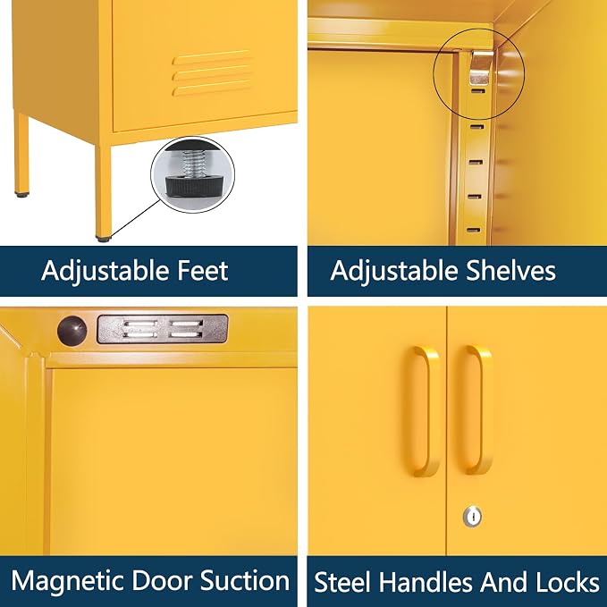 Multipurpose Accent Cabinet Locker, Metal Storage Cabinet - Image 8