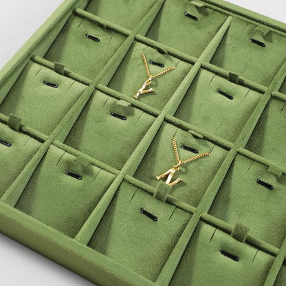 Velvet Necklace Display Tray, Stackable 24 Grid Insert Pendant Necklaces - Image 5