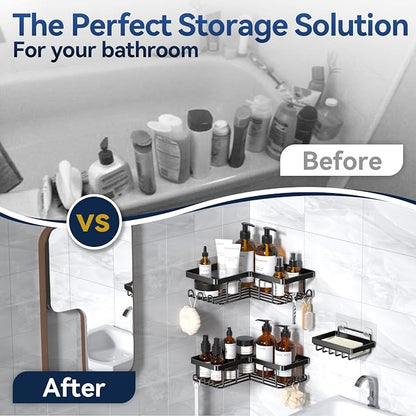 YASONIC Corner Adhesive Shower Caddy, - Image 8