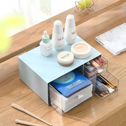 Desktop Stackable Storage 3 Drawers, Makeup Desk Organiser Storage Box - Image 2