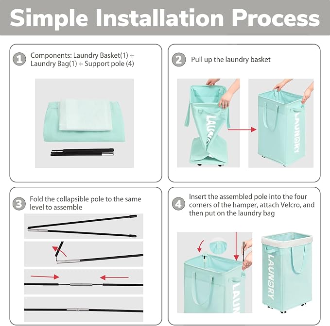 Goodpick Rolling Laundry Basket - Image 2