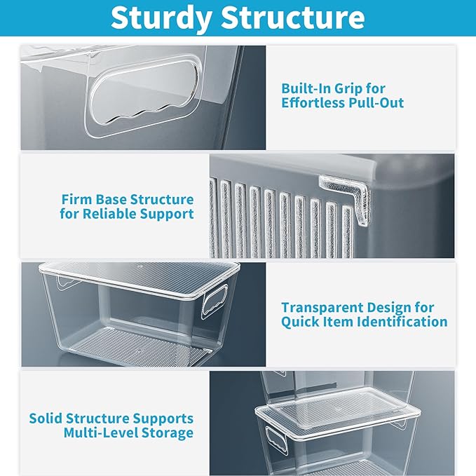 Clear Stackable Storage Bins, Pantry Organizers & Storage Containers, Cabinet - Image 3