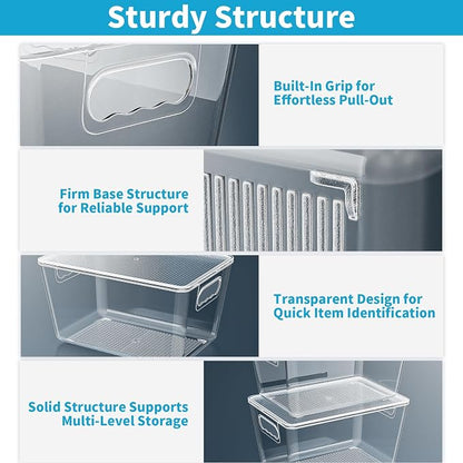 Clear Plastic Storage Bins, Pantry Organizers & Storage Containers, Cabinet - Image 3