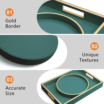SANZIE Leather Tray Desktop Storage Organizer Premium Serving Trays Decorative - Image 3