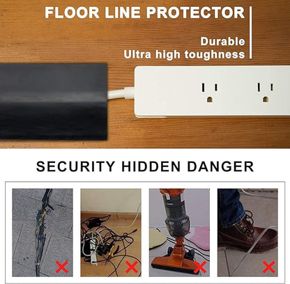 10Ft Floor Cord Cover Silicone Cable Protector Easy to Install Wire Organizer - Image 5