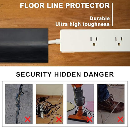 20Ft Floor Cord Cover Silicone Cable Protector Easy to Install Wire Organizer - Image 5