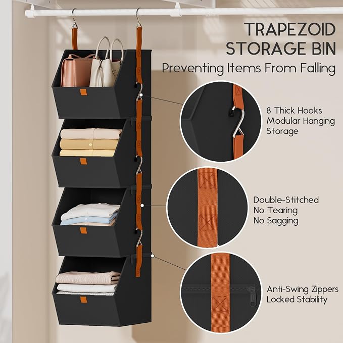Hanging Closet Organizer 4 Tier - Image 4