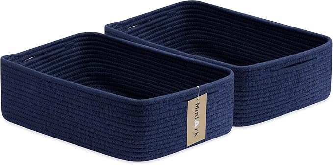 Large Shallow Organizing Baskets 15x11x5.1 Inches by MiniArkStorageBasketsHome