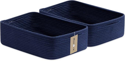 Large Shallow Organizing Baskets 15x11x5.1 Inches by MiniArkStorageBasketsHome