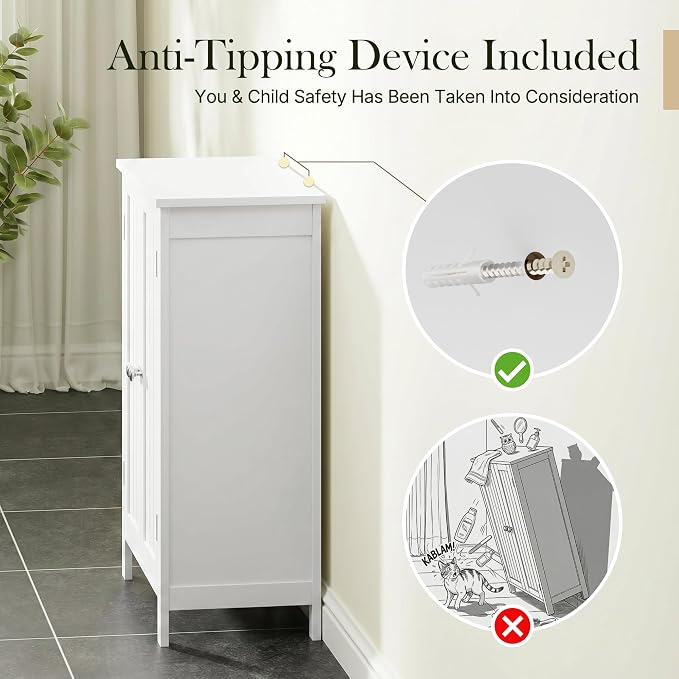 ZENY Bathroom Floor Storage Cabinet - Image 5