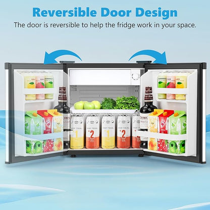 1.6 Cu.ft Mini Fridge with Freezer, Compact Refrigerator, Single Reversible Door - Image 5