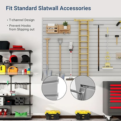 Slatwall Panel 8 FT x 4 FT, Interlocking Slat Wall Paneling, Wall Mounted PVC - Image 4