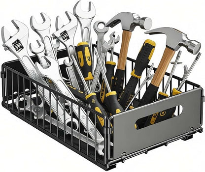 Slide-Out Storage Organizer 9.6"x14.8"x4" Matte Black Rustproof Carbon Steel - Image 8