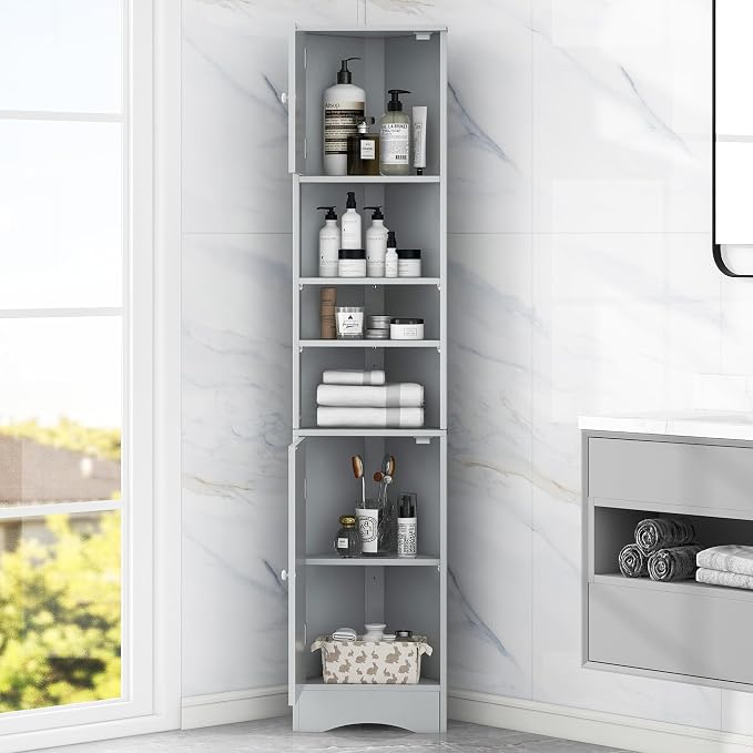 66.9" Tall Corner Bathroom Cabinet - Image 3