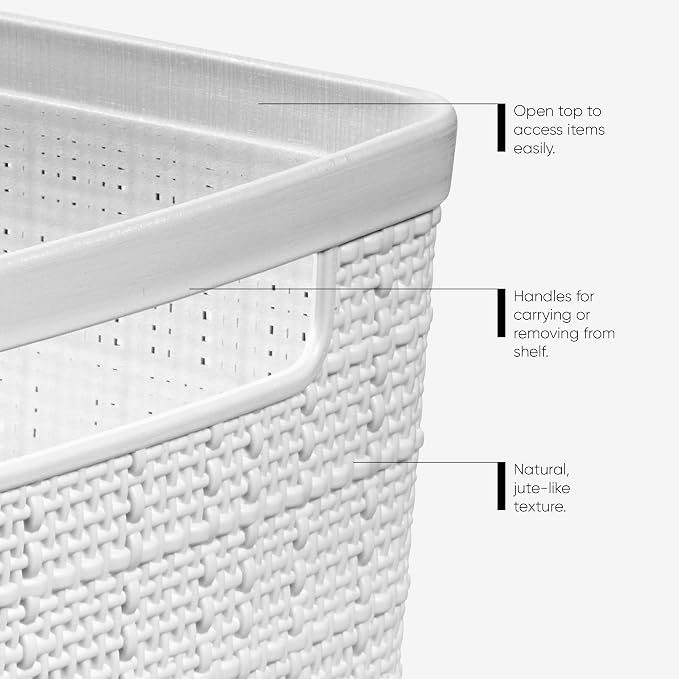 Curver Set of 8 Small 4.5L Jute Decorative Plastic Organization and Storage - Image 4