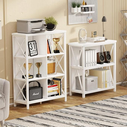 FATORRI 6 Cube Storage Organizer Shelf, Wood and Metal Cubby Bookshelf - Image 7