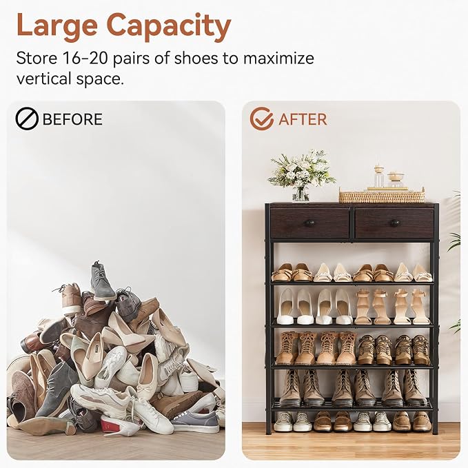 Shoe Rack for Entryway, 5 Tier Shoe Organizer - Image 9