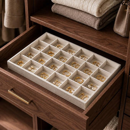 Oirlv Stackable 17 Hooks Sackcloth Jewelry Tray Necklace/Pendant/Long chain - Image 5