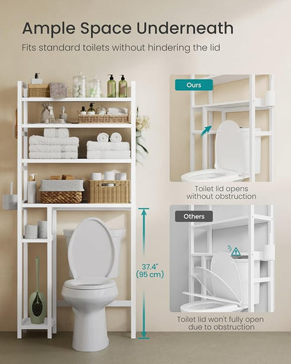 SONGMICS Over the Toilet Storage, 4-Tier Over Toilet Bathroom Organizer - Image 6