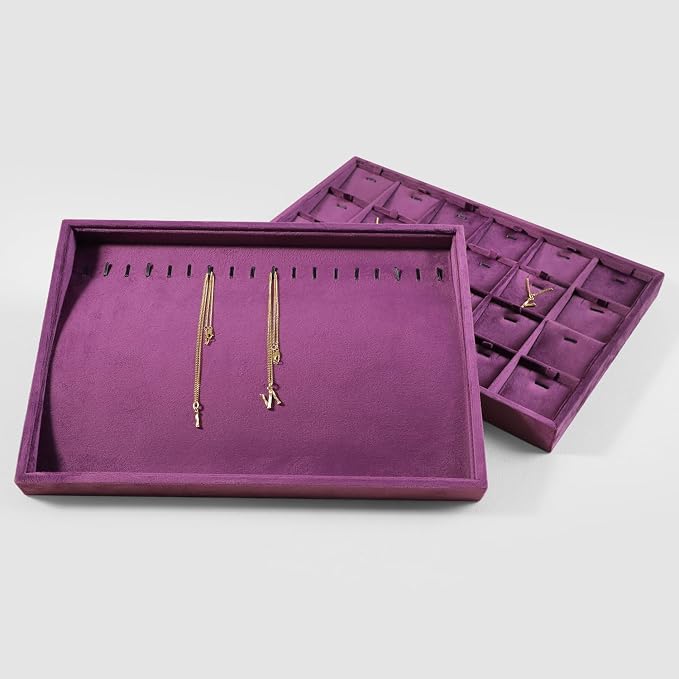 Velvet Jewelry Display Tray For Bracelet Pendant Necklace, Drawer Insert - Image 5