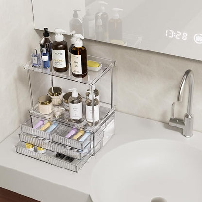 Acina 2-Tier Bathroom Organizer Countertop: Multi-Purpose Makeup Organizer - Image 3