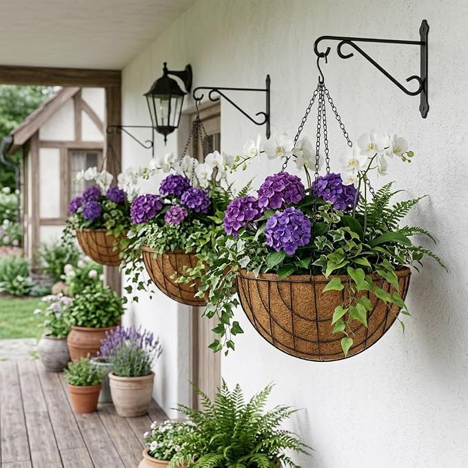 14 Inch Metal Hanging Basket - Image 4
