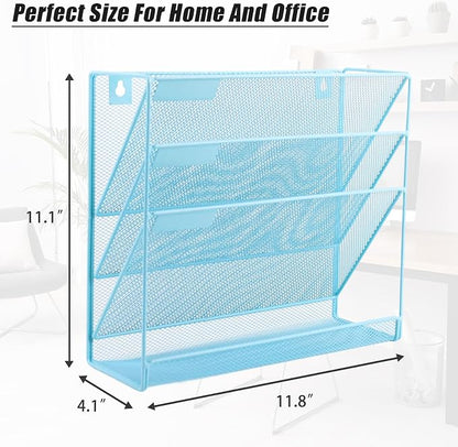 EASEPRES Desk File Organizer Mesh 4-Tier, Hanging Wall Mount Document - Image 2