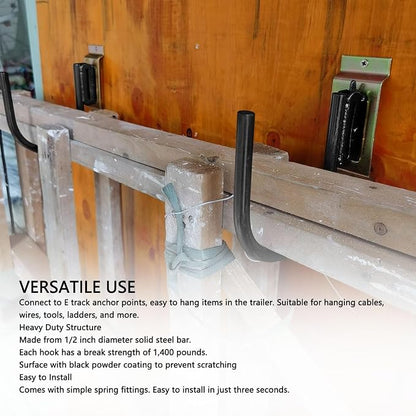 8 Pack E Track Heavy Duty Shovel Hanger - Image 6