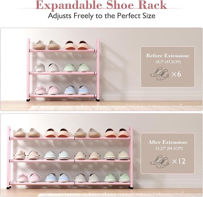Bumusty 3-Tier Expandable Shoe Rack - Image 4