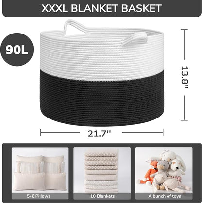 INDRESSME Large Cotton Rope Baskets - Image 3