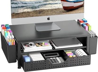 Monitor Riser, Laptop Stand for Desk, Office Desk Organizer and Accessories by Illuminatinglifewiththewarmthandloveoflight