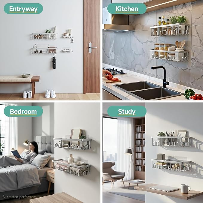 Veken Shower Caddy 6-Pack, Family Choice Award Winner, Large Wall Mounted - Image 9
