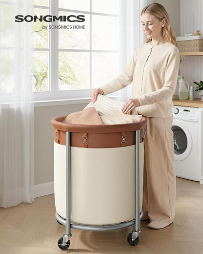 SONGMICS Laundry Basket, Rolling Steel Frame - Image 2