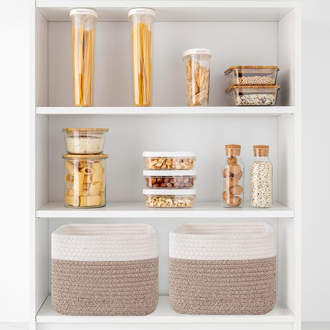 OIAHOMY 9”x9”x7” Storage Cubes, Cotton Rope Woven Baskets - Image 6