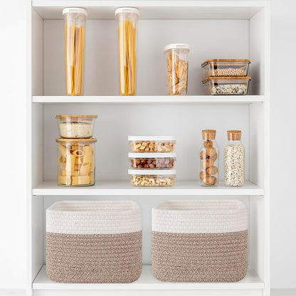 OIAHOMY 9”x9”x7” Storage Cubes, Cotton Rope Woven Baskets - Image 6