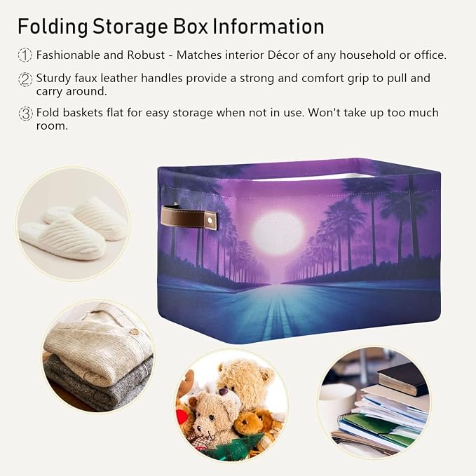 80s Synthwave Storage Bins Box Foldable Shelf Basket - Image 5