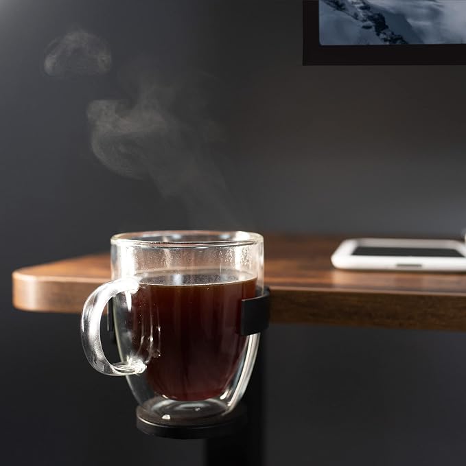 VIVO Clamp-on Desk and Bed Cup Holder, No Spill Adjustable Drink Mount - Image 7