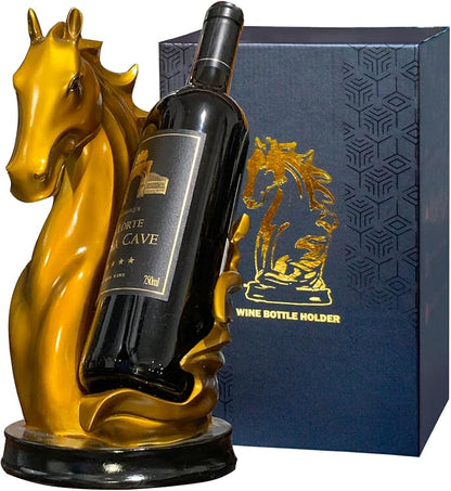 Wine Bottle Holder Wine Racks Tabletop Horse Statue as Home Kitchen Wine Cellar by YINGAVERSAI