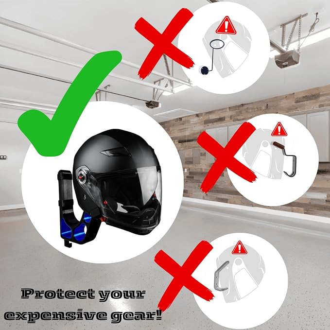 Wall Mounted Helmet Holder – Heavy Duty Motorcycle Helmet Hanger Rack - Image 4