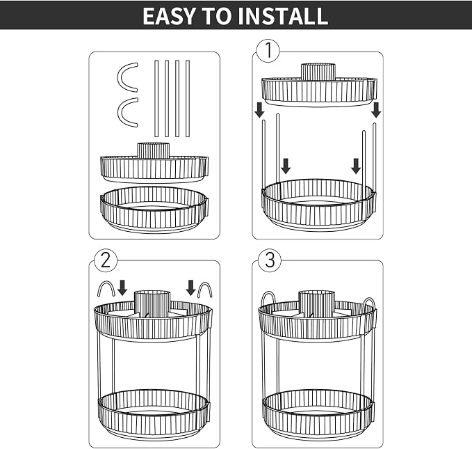 360 Rotating Makeup Organizer for Vanity 2 Tier Lazy Susan Bathroom Countertop - Image 9