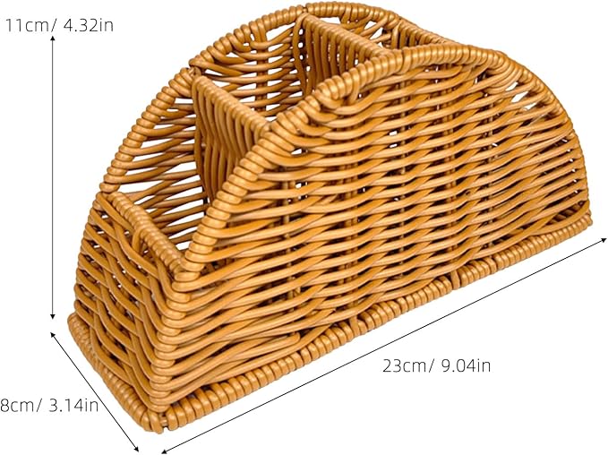 jojofuny Synthetic Rattan Remote Storage Holder Organizer Makeup Brush Holder - Image 2