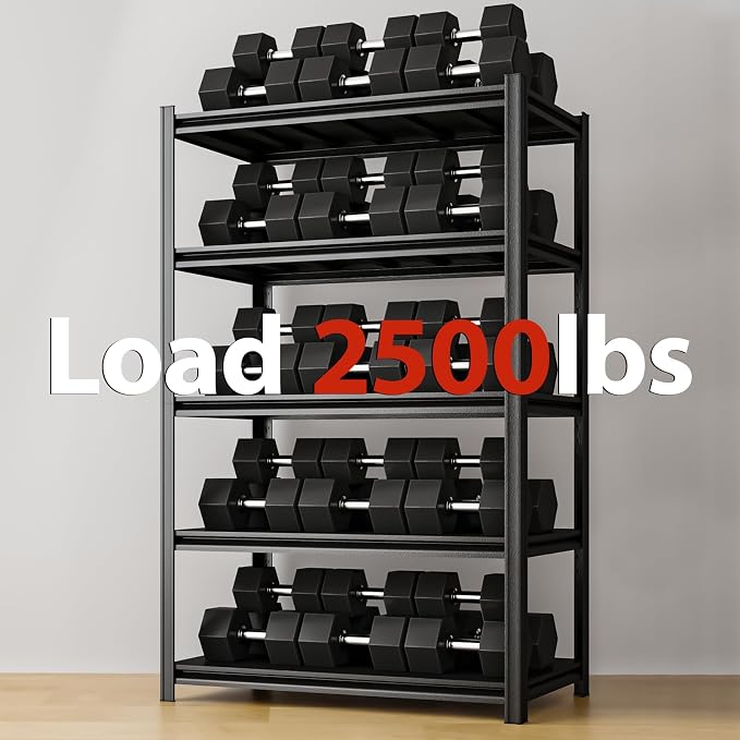 35" W Father&I Industrial Heavy-Dudy Garage Shelving Units/Systems: Metal 5-T - Image 4