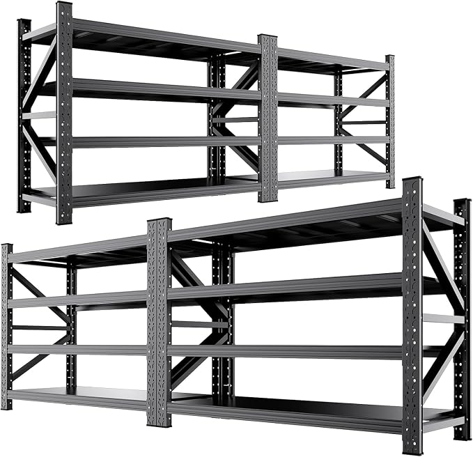 4-Pack Garage Shelving Metal Shelving Unit 6000LBS Heavy Duty Storage Shelves by OrganizingStorageAssistant
