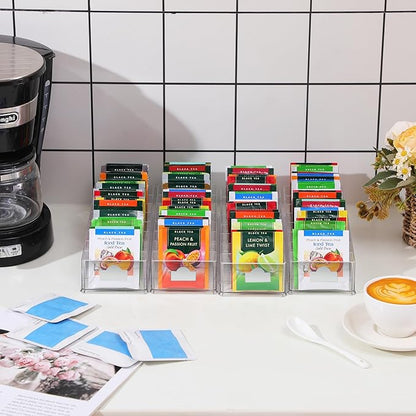 Cinnvoice 1 Pcs Tea Bag Storage Acrylic Clear Tea Drawer Organizer - Image 6
