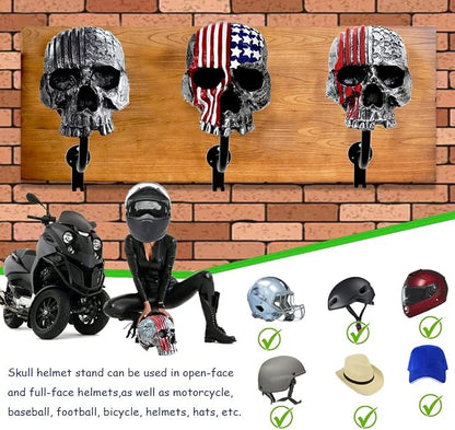 Motorcycle Accessories Helmet Holder Wall Mount, Colour Skull Motorcycle Helmet - Image 4